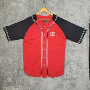 Detroit Red Wings Shirt Mens Large Red Black NHL Hockey Baseball Style Pro Edge